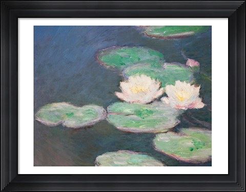 Framed Waterlilies, Evening; detail Print