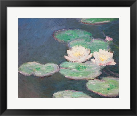 Framed Waterlilies, Evening; detail Print