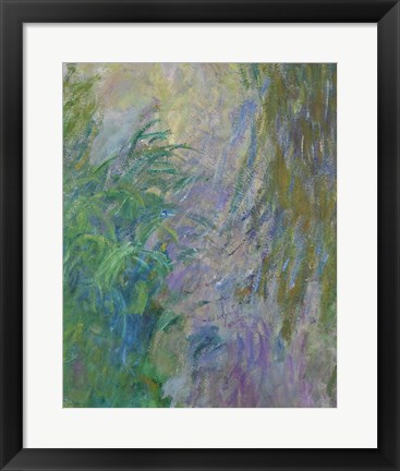 Framed Waterlilies (green &amp; purple) Print