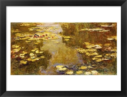 Framed Lily Pond - yellow Print