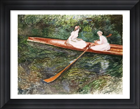 Framed Pink Rowing Boat Print