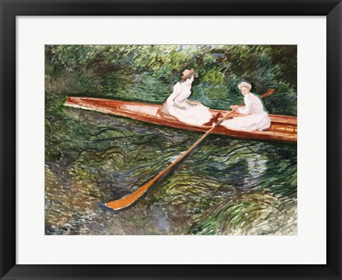 Framed Pink Rowing Boat Print