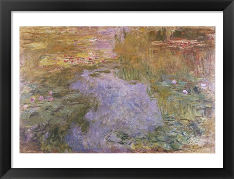 Framed Water Lilies, 1919 Print