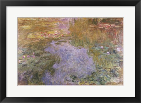 Framed Water Lilies, 1919 Print