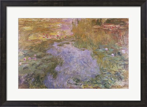 Framed Water Lilies, 1919 Print