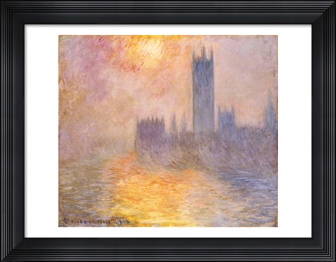 Framed Houses of Parliament, Sunset, 1904 Print