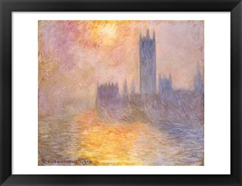 Framed Houses of Parliament, Sunset, 1904 Print