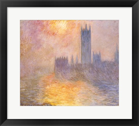 Framed Houses of Parliament, Sunset, 1904 Print