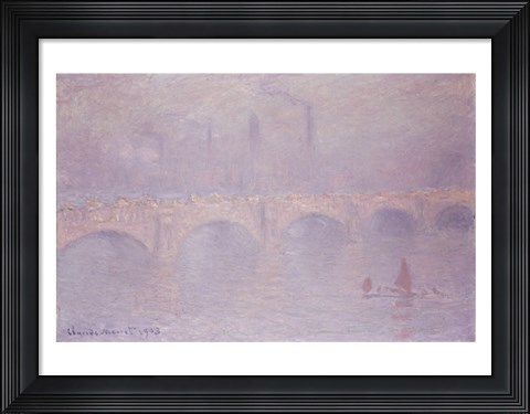Framed Waterloo Bridge, Hazy Sunshine Print