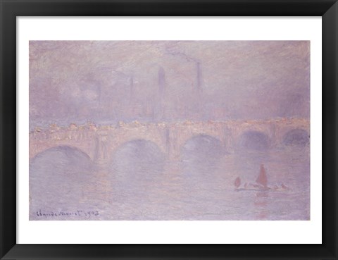 Framed Waterloo Bridge, Hazy Sunshine Print