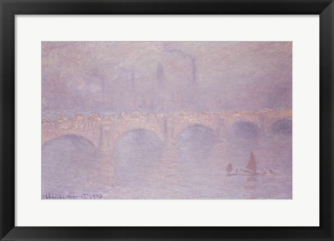 Framed Waterloo Bridge, Hazy Sunshine Print