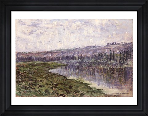 Framed Seine and the Hills of Chantemsle, 1880 Print