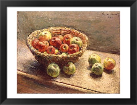 Framed Bowl of Apples, 1880 Print