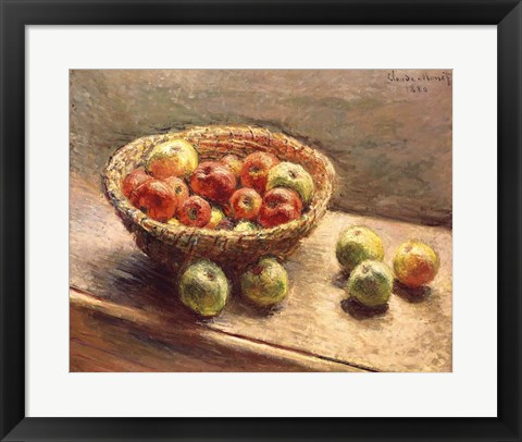 Framed Bowl of Apples, 1880 Print