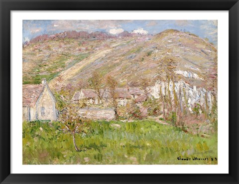 Framed Hamlet on the Cliffs near Giverny, 1883 Print