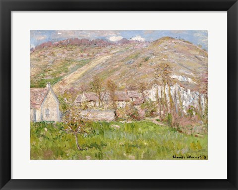 Framed Hamlet on the Cliffs near Giverny, 1883 Print