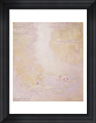 Framed Water Lilies, Giverny, 1908 Print