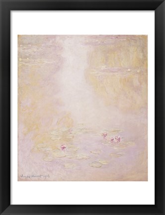 Framed Water Lilies, Giverny, 1908 Print