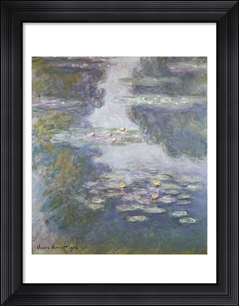Framed Waterlilies, Nympheas, 1908 Print