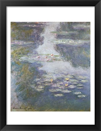 Framed Waterlilies, Nympheas, 1908 Print