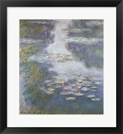 Framed Waterlilies, Nympheas, 1908 Print