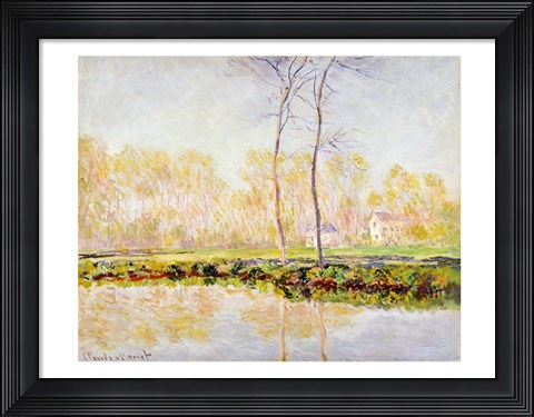Framed Banks of the River Epte at Giverny, 1887 Print