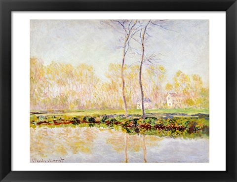 Framed Banks of the River Epte at Giverny, 1887 Print