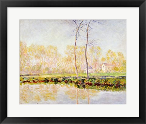 Framed Banks of the River Epte at Giverny, 1887 Print