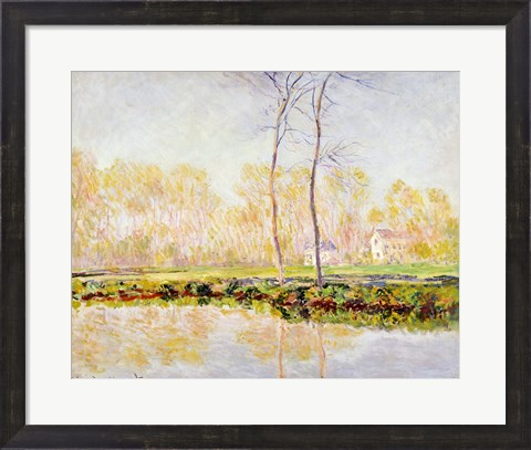 Framed Banks of the River Epte at Giverny, 1887 Print