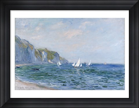 Framed Cliffs and Sailboats at Pourville Print