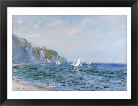 Framed Cliffs and Sailboats at Pourville Print