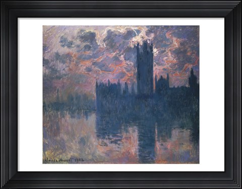 Framed Houses of Parliament, Sunset, 1902 Print