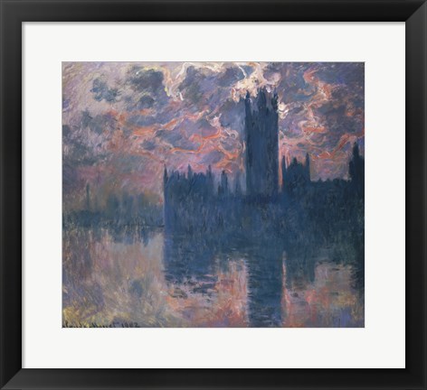 Framed Houses of Parliament, Sunset, 1902 Print