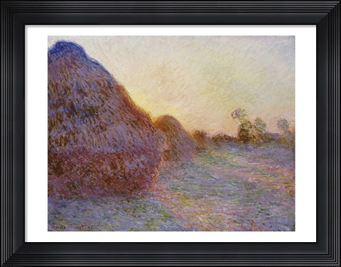 Framed Haystacks Print