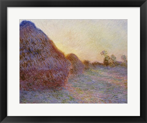 Framed Haystacks Print