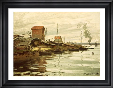 Framed Seine at Petit-Gennevilliers, 1872 Print