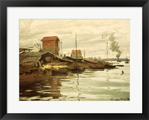 Framed Seine at Petit-Gennevilliers, 1872 Print