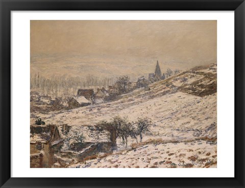 Framed Winter in Giverny, 1885 Print