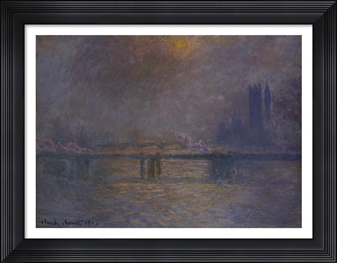Framed Charing Cross Bridge, The Thames Print