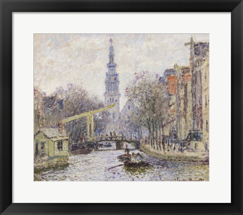 Framed Canal a Amsterdam, 1874 Print