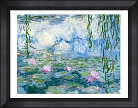 Framed Waterlilies, 1916-19 Print