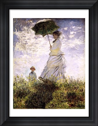 Framed Woman with a Parasol - Madame Monet and Her Son Print