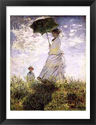 Framed Woman with a Parasol - Madame Monet and Her Son Print