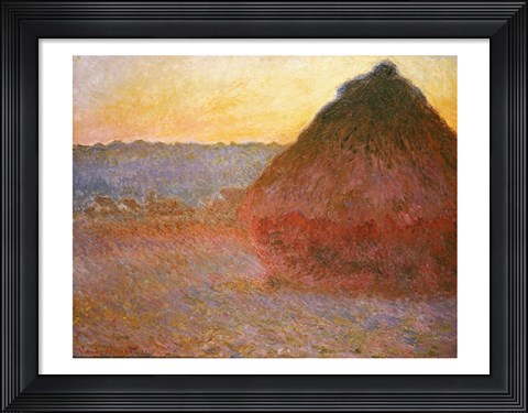 Framed Haystacks, Pink and Blue Impressions, 1891 Print