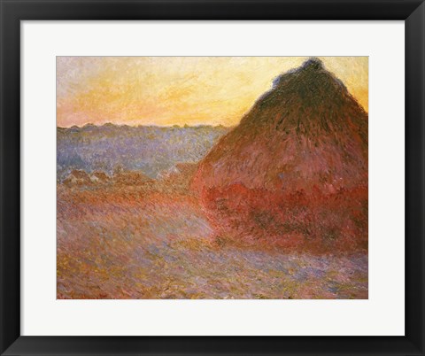 Framed Haystacks, Pink and Blue Impressions, 1891 Print