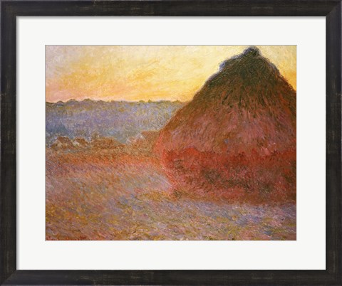 Framed Haystacks, Pink and Blue Impressions, 1891 Print