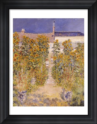 Framed Artist&#39;s Garden at Vetheuil Detail Print