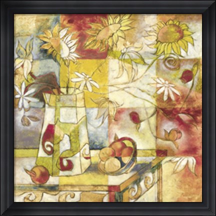 Framed Floral Windows Print