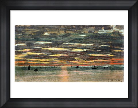 Framed Sunset Over the Sea Print