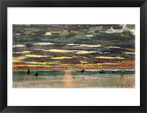 Framed Sunset Over the Sea Print